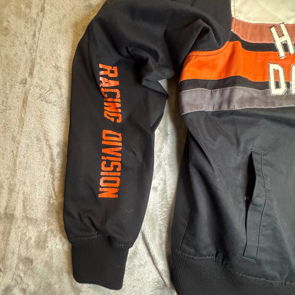 Harley-Davidson Womans Racing Division Jacket Bomber Size S Black Orange Rare - Picture 4 of 16
